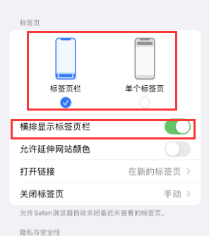 金华iPhone授权维修分享Safari浏览器如何切换标签栏位置 