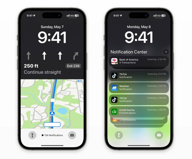 金华苹果维修服务分享iOS17锁屏地图导航半屏显示长什么样 