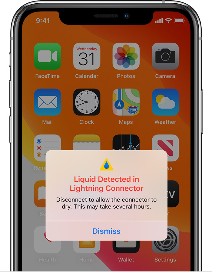 金华苹果手机维修分享iPhone 12 在充电时出现 “闪电接口检测到液体”的提示怎么办 